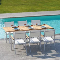 Viadurini in the Garden Gartenstühle Metall-Stapelbarer Gartenstuhl aus weißem Aluminium mit Armlehnen - Lyonel