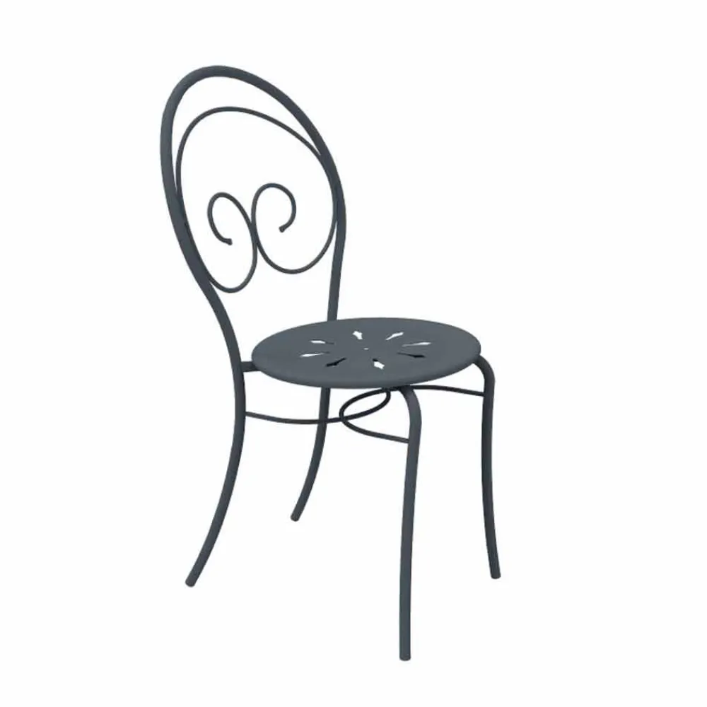 Viadurini in the Garden Gartenstühle Metall-Stapelbarer Gartenstuhl aus Metall Made in Italy, 2 Stück - Autorität