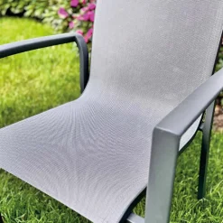 Viadurini in the Garden Metallsessel-Stapelbarer Gartenstuhl aus Aluminium und Textilene - Mira