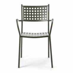 Viadurini in the Garden Gartenstühle Metall-Stapelbarer Gartenstuhl aus lackiertem Metall Made in Italy, 8 Stück - Lina