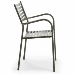 Viadurini in the Garden Gartenstühle Metall-Stapelbarer Gartenstuhl aus lackiertem Metall Made in Italy, 8 Stück - Lina