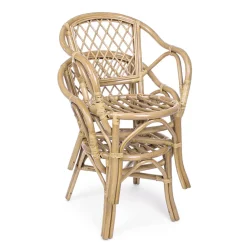 Viadurini in the Garden Sessel Rattan-Stapelbarer Gartenstuhl im Freien aus natürlichem Rattan - Spore