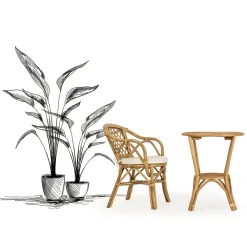 Viadurini in the Garden Sessel Rattan-Stapelbarer Gartenstuhl im Freien aus natürlichem Rattan - Spore