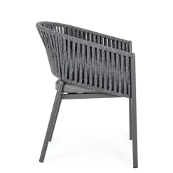 Viadurini in the Garden Gartenstühle Metall-Stapelbarer Gartenstuhl mit Stoffsitz, Homemotion 4 Stück - Aleandro