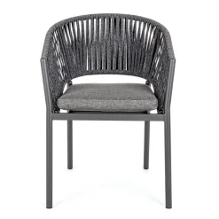 Viadurini in the Garden Gartenstühle Metall-Stapelbarer Gartenstuhl mit Stoffsitz, Homemotion 4 Stück - Aleandro