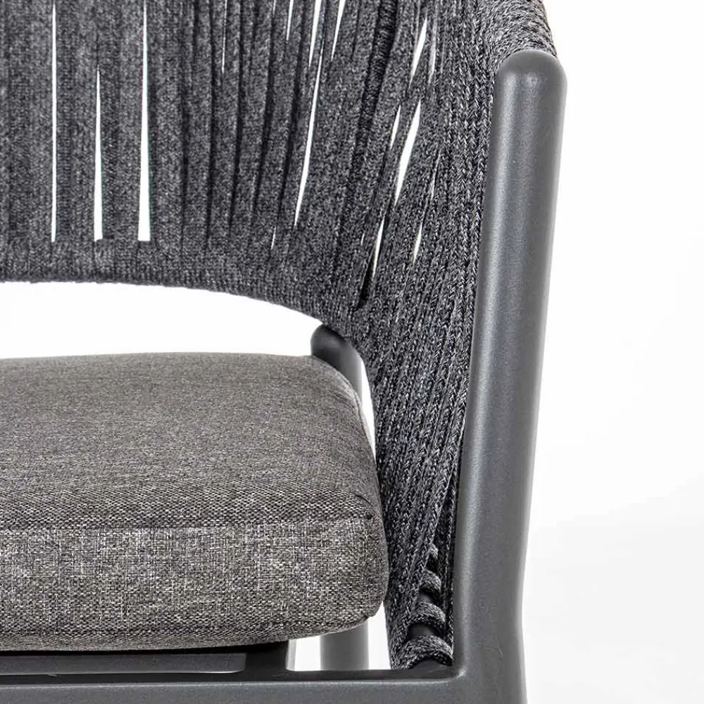 Viadurini in the Garden Gartenstühle Metall-Stapelbarer Gartenstuhl mit Stoffsitz, Homemotion 4 Stück - Aleandro