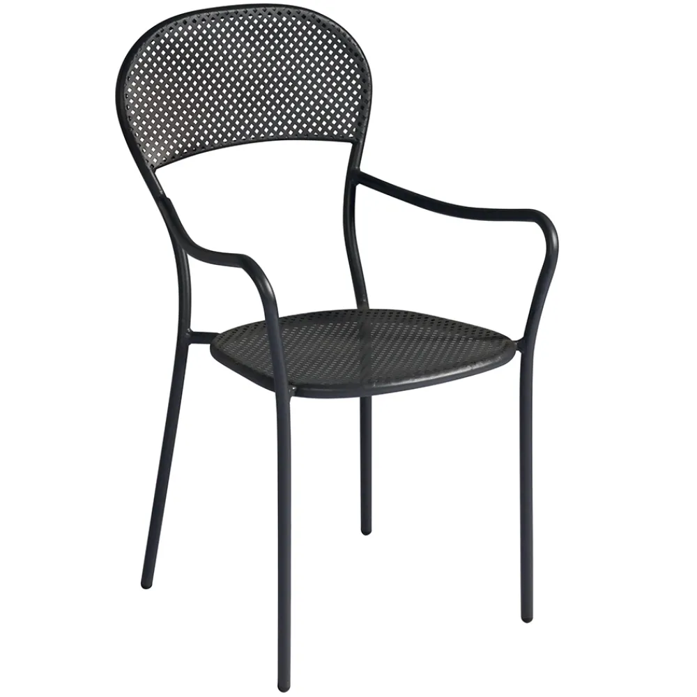 Viadurini in the Garden Gartenstühle Metall-Stapelbarer Gartenstuhl mit anthrazitfarbener Eisenstruktur - Nadege