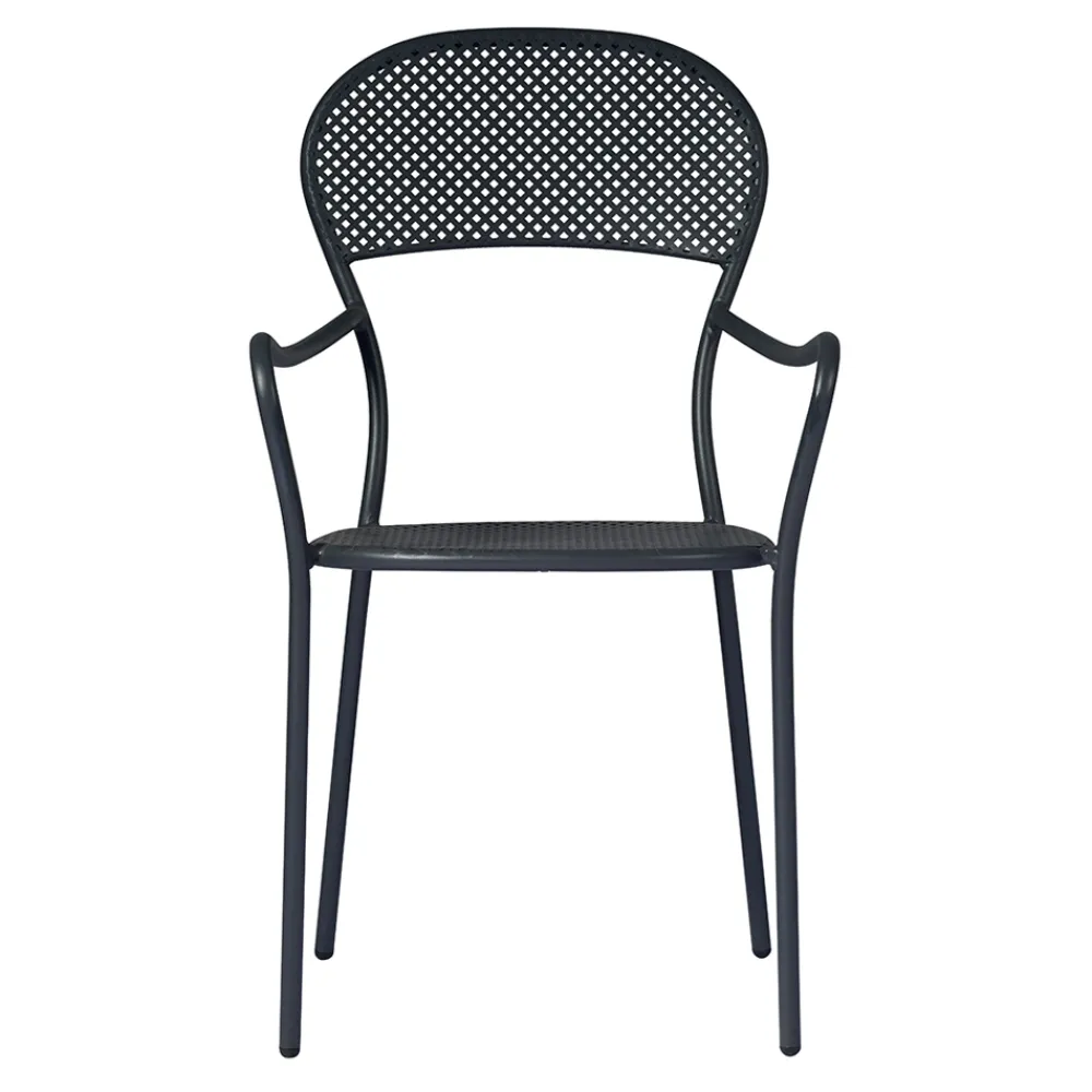 Viadurini in the Garden Gartenstühle Metall-Stapelbarer Gartenstuhl mit anthrazitfarbener Eisenstruktur - Nadege
