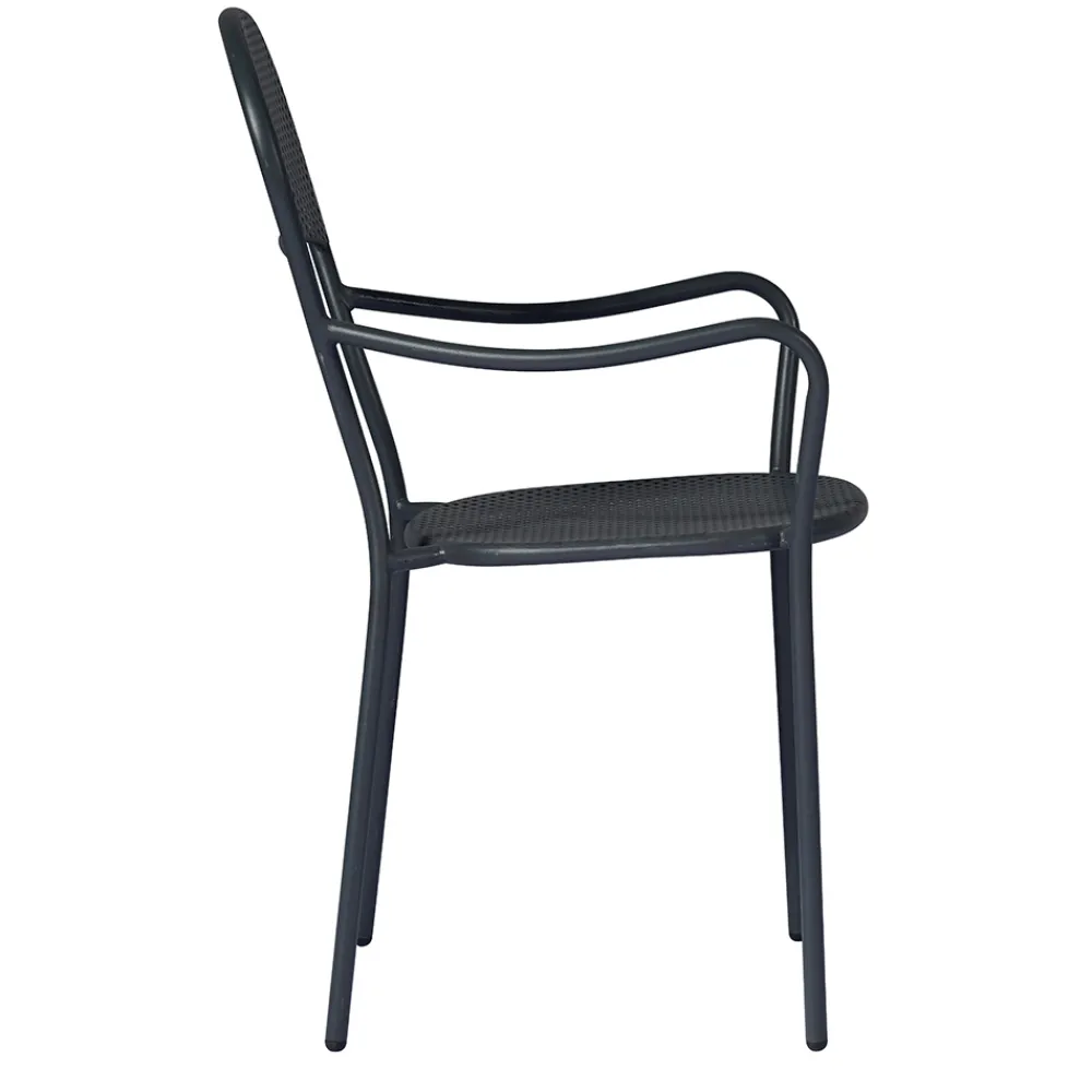 Viadurini in the Garden Gartenstühle Metall-Stapelbarer Gartenstuhl mit anthrazitfarbener Eisenstruktur - Nadege