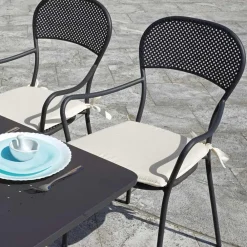 Viadurini in the Garden Gartenstühle Metall-Stapelbarer Gartenstuhl mit anthrazitfarbener Eisenstruktur - Nadege