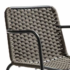 Viadurini in the Garden Gartenstühle Metall-Stapelbarer Gartenstuhl mit Metallarmlehnen und Seil, 4 Stück - Kabarett