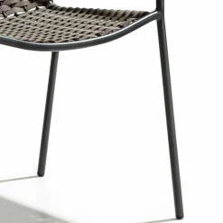 Viadurini in the Garden Gartenstühle Metall-Stapelbarer Gartenstuhl mit Metallarmlehnen und Seil, 4 Stück - Kabarett