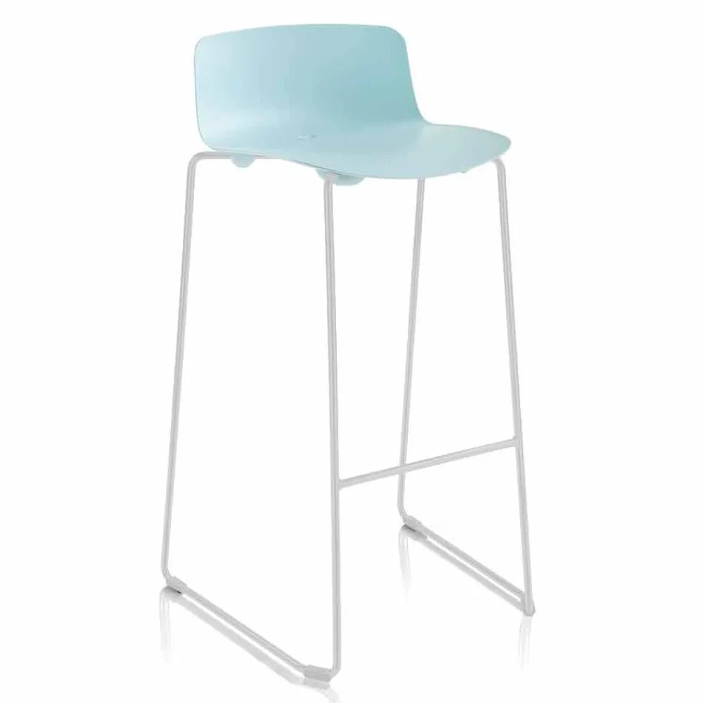 Viadurini in the Garden Outdoor Hocker-Stapelbarer Hocker aus Metall und Polypropylen Hergestellt in Italien, 2 Stück - Charla