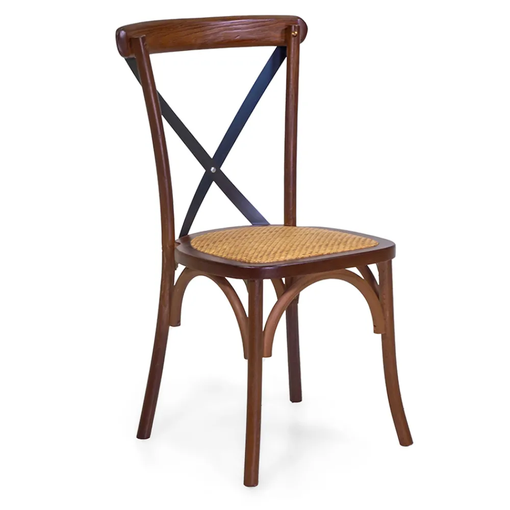 Viadurini Living Klassische Stühle-Stapelbarer Innenstuhl aus Eichenholz und Rattansitz - Barriera