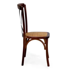 Viadurini Living Klassische Stühle-Stapelbarer Innenstuhl aus Eichenholz und Rattansitz - Barriera