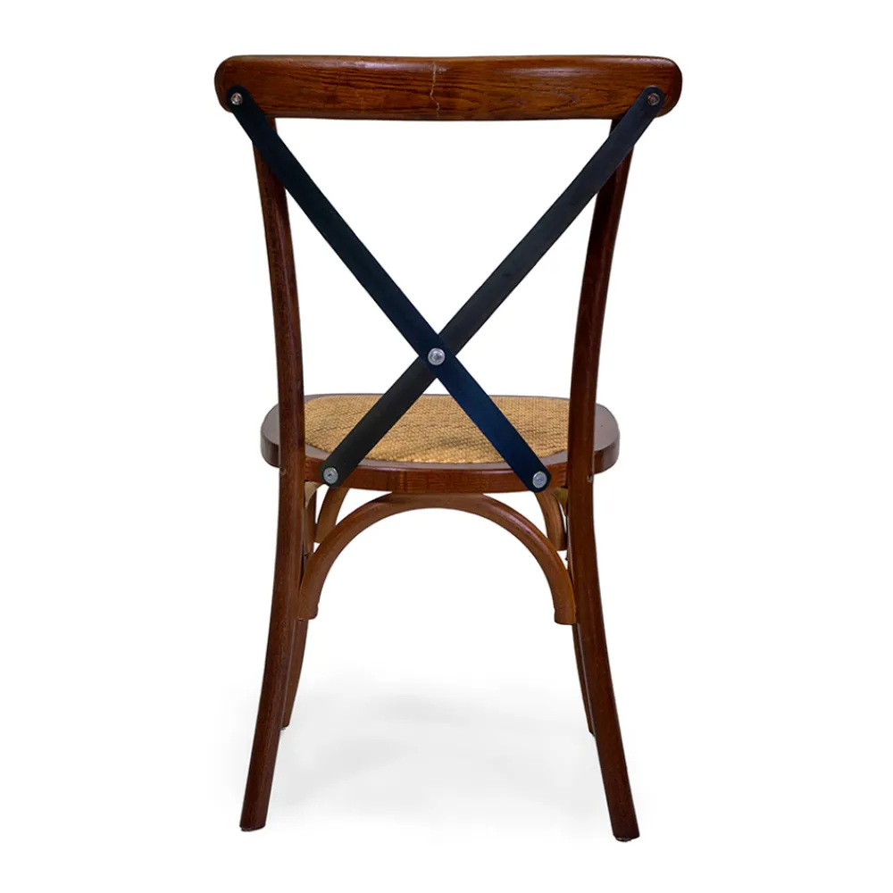 Viadurini Living Klassische Stühle-Stapelbarer Innenstuhl aus Eichenholz und Rattansitz - Barriera