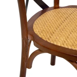 Viadurini Living Klassische Stühle-Stapelbarer Innenstuhl aus Eichenholz und Rattansitz - Barriera