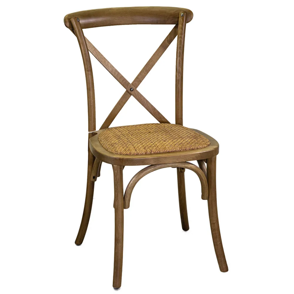 Viadurini Living Klassische Stühle-Stapelbarer Innenstuhl aus Birkenholz und Rattansitz - Barriera