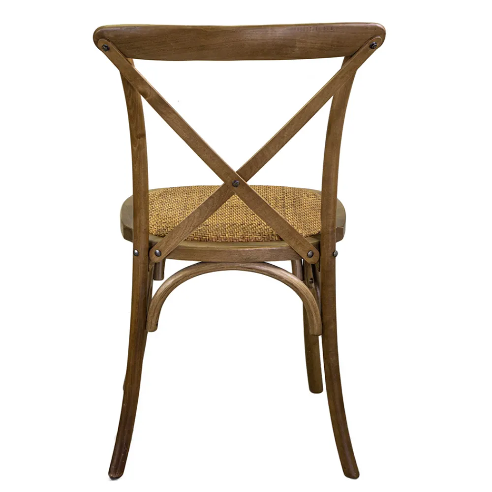 Viadurini Living Klassische Stühle-Stapelbarer Innenstuhl aus Birkenholz und Rattansitz - Barriera