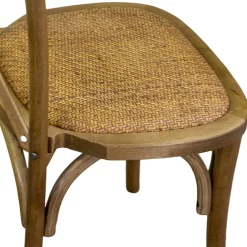 Viadurini Living Klassische Stühle-Stapelbarer Innenstuhl aus Birkenholz und Rattansitz - Barriera