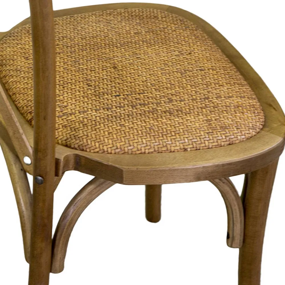 Viadurini Living Klassische Stühle-Stapelbarer Innenstuhl aus Birkenholz und Rattansitz - Barriera