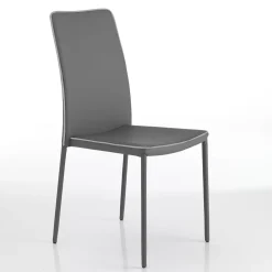 Viadurini Living Moderne Stühle-Stapelbarer Küchenstuhl mit Kunstleder bezogen, 4 Stück - Adelmo