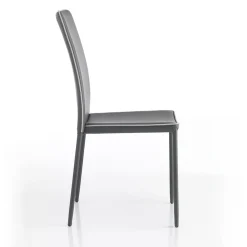 Viadurini Living Moderne Stühle-Stapelbarer Küchenstuhl mit Kunstleder bezogen, 4 Stück - Adelmo