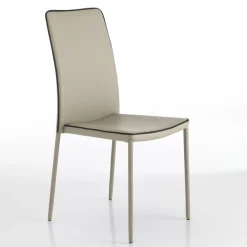 Viadurini Living Moderne Stühle-Stapelbarer Küchenstuhl mit Kunstleder bezogen, 4 Stück - Adelmo