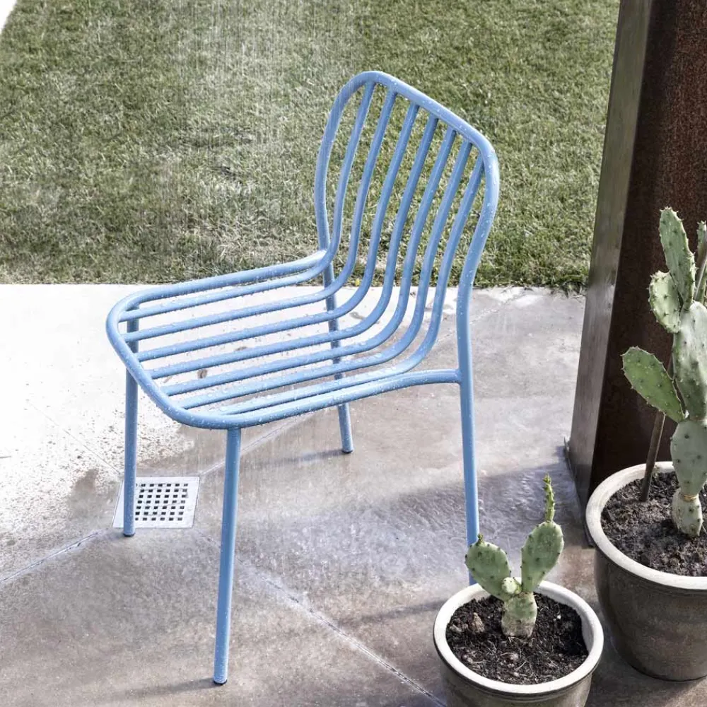 Viadurini in the Garden Gartenstühle Metall-Stapelbarer Metallstuhl für den Außenbereich Made in Italy 2 Stück - Simply