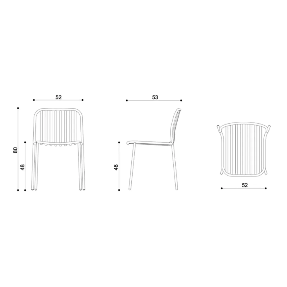 Viadurini in the Garden Gartenstühle Metall-Stapelbarer Metallstuhl für den Außenbereich Made in Italy 2 Stück - Simply