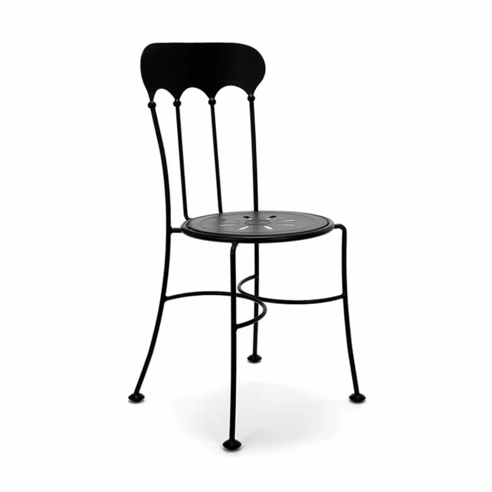 Viadurini in the Garden Gartenstühle Metall-Stapelbarer Outdoor-Eisenstuhl mit Kissen Made in Italy 2 Stück - Allegra