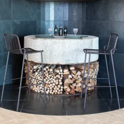 Viadurini in the Garden Outdoor Hocker-Stapelbarer Outdoor-Hocker aus Metall Made in Italy 2 Stück - Vikas