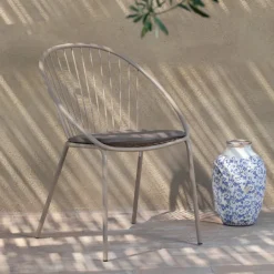 Viadurini in the Garden Metallsessel-Stapelbarer Outdoor-Sessel aus Stahl Made in Italy 2 Stück - Sansa