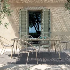 Viadurini in the Garden Metallsessel-Stapelbarer Outdoor-Sessel aus Stahl Made in Italy 2 Stück - Sansa