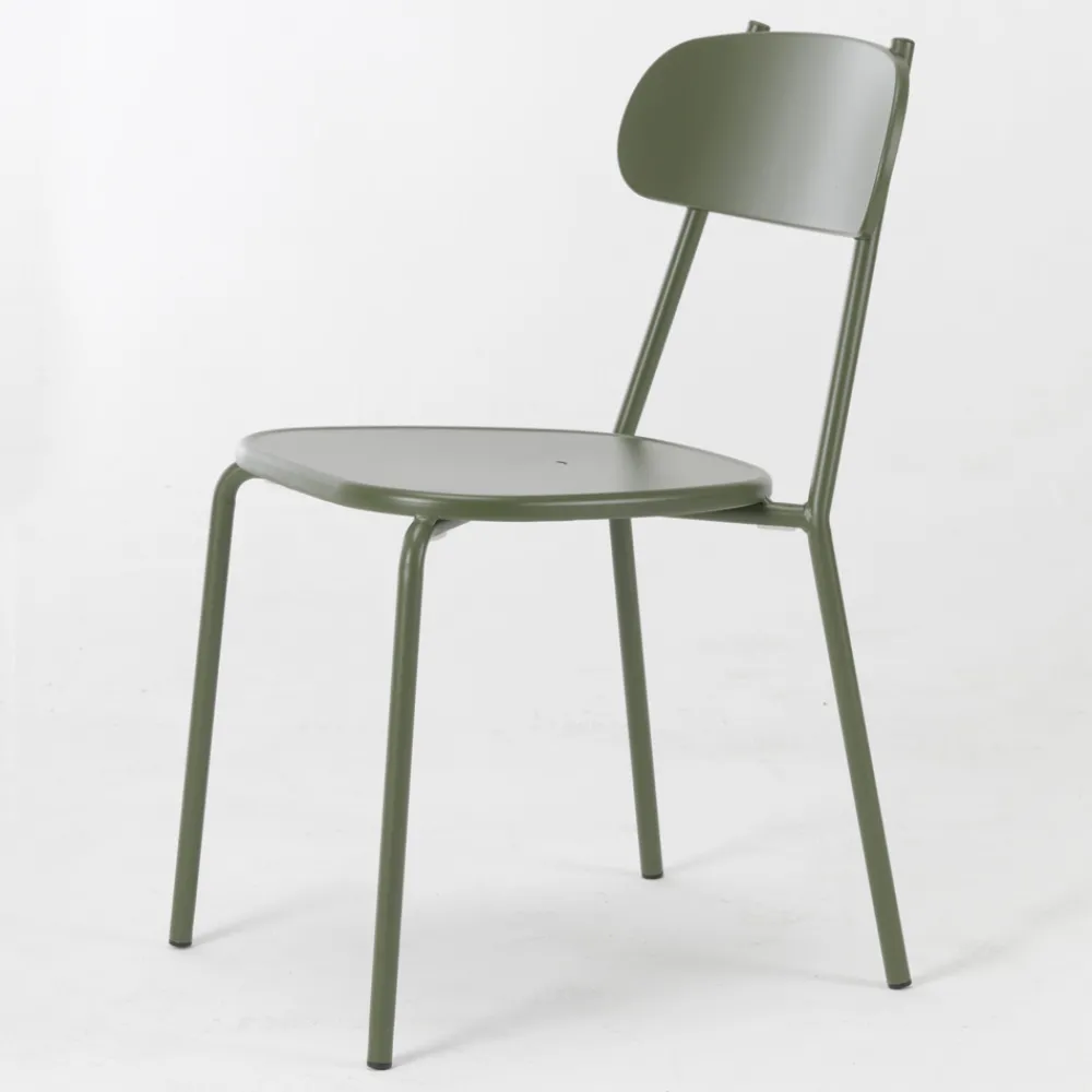 Viadurini in the Garden Gartenstühle Metall-Stapelbarer Outdoor-Stuhl aus farbigem Metall Made in Italy 4 Stück - Pixie