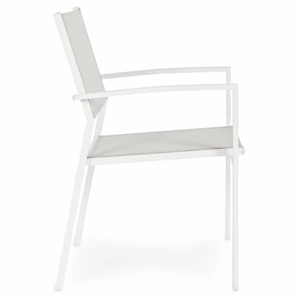 Viadurini in the Garden Gartenstühle Metall-Stapelbarer Outdoor-Stuhl aus Textilene Homemotion, 6-teilig - Narcissa