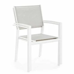 Viadurini in the Garden Gartenstühle Metall-Stapelbarer Outdoor-Stuhl aus Textilene Homemotion, 6-teilig - Narcissa