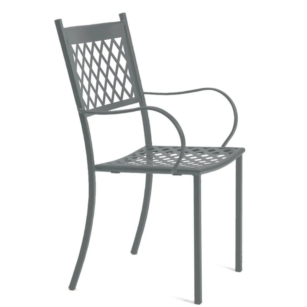 Viadurini in the Garden Gartenstühle Metall-Stapelbarer Outdoor-Stuhl aus verzinktem Stahl Made in Italy 4 Stück - Celia