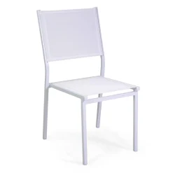 Viadurini in the Garden Gartenstühle Metall-Stapelbarer Stuhl aus Textilene und weißem Aluminiumgestell - Pennarello