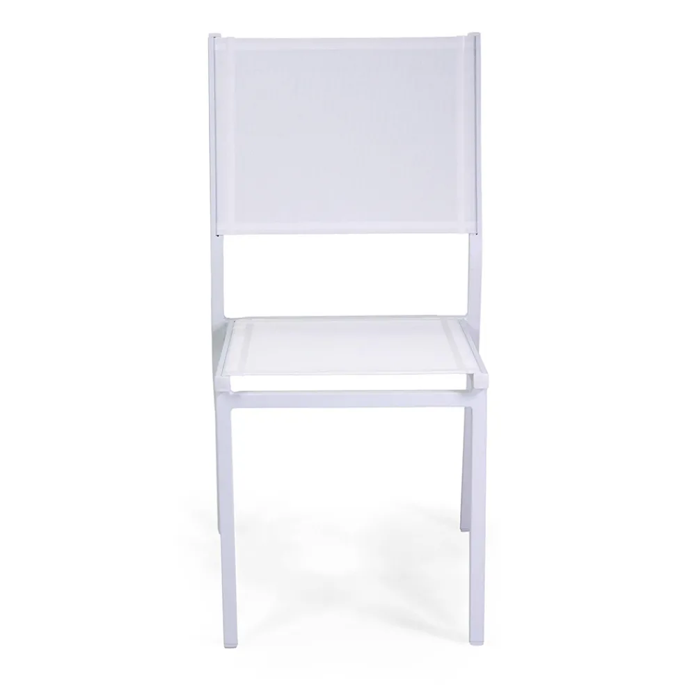 Viadurini in the Garden Gartenstühle Metall-Stapelbarer Stuhl aus Textilene und weißem Aluminiumgestell - Pennarello