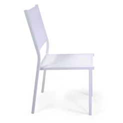 Viadurini in the Garden Gartenstühle Metall-Stapelbarer Stuhl aus Textilene und weißem Aluminiumgestell - Pennarello