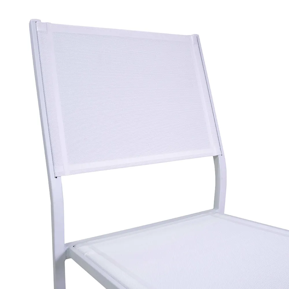 Viadurini in the Garden Gartenstühle Metall-Stapelbarer Stuhl aus Textilene und weißem Aluminiumgestell - Pennarello