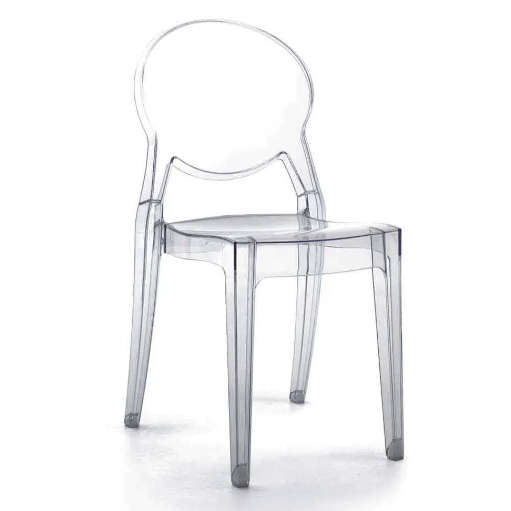 Viadurini Living Moderne Stühle-Stapelbarer Stuhl für den Innen- oder Außenbereich aus transparentem Polycarbonat – Pianeta