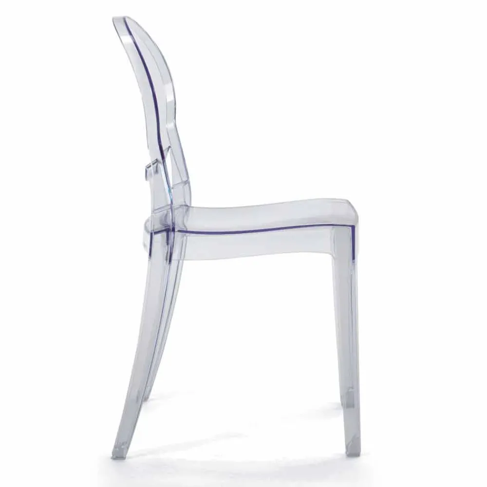 Viadurini Living Moderne Stühle-Stapelbarer Stuhl für den Innen- oder Außenbereich aus transparentem Polycarbonat – Pianeta