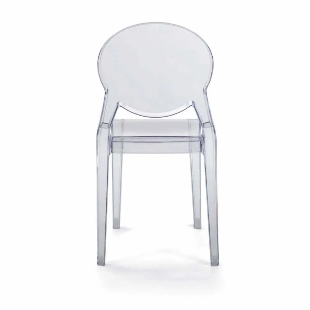 Viadurini Living Moderne Stühle-Stapelbarer Stuhl für den Innen- oder Außenbereich aus transparentem Polycarbonat – Pianeta