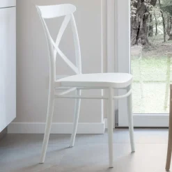 Viadurini Living Moderne Stühle-Stapelbarer Stuhl für den Innen- und Außenbereich aus verstärktem Harz mit Glasfaser – Naira