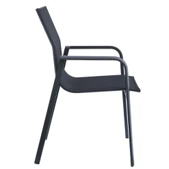 Viadurini in the Garden Gartenstühle Metall-Stapelbarer Stuhl mit Aluminium und weißen oder grauen Textilene Armlehnen - Greenstyle