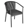 Viadurini in the Garden Gartenstühle Metall-Stapelbarer Stuhl mit Aluminiumsitz mit Kissen und Seilrücken - Aria
