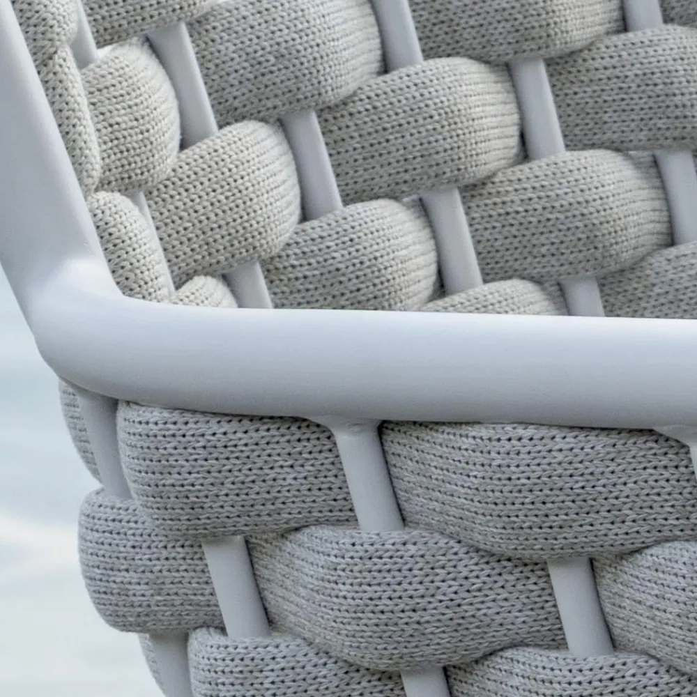 Viadurini in the Garden Gartenstühle Metall-Stapelbarer Stuhl mit gepolsterten Seilarmlehnen und Rückenlehne - Gardenia