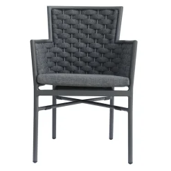 Viadurini in the Garden Gartenstühle Metall-Stapelbarer Stuhl mit gepolsterten Seilarmlehnen und Rückenlehne - Gardenia